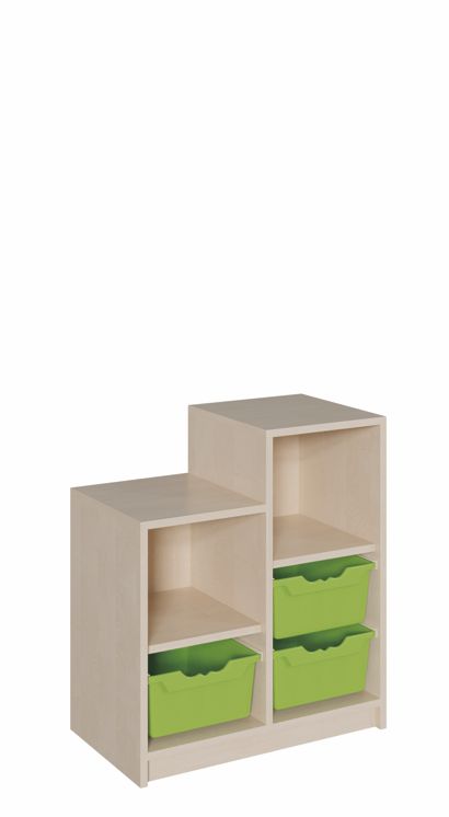 SideStep Schrank 60/80 cm, 3 ErgoTray Boxen L/Regal